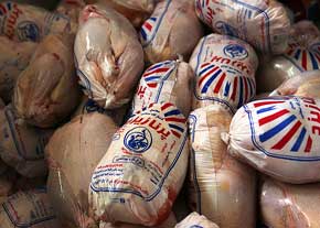 ۱۰۰۰ تن مرغ منجمد در استان بوشهر توزیع می‌شود